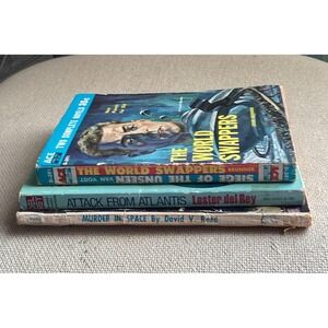 Lot of 4 Vintage Science Fiction Novels including ACE Double Novel Book 1960s